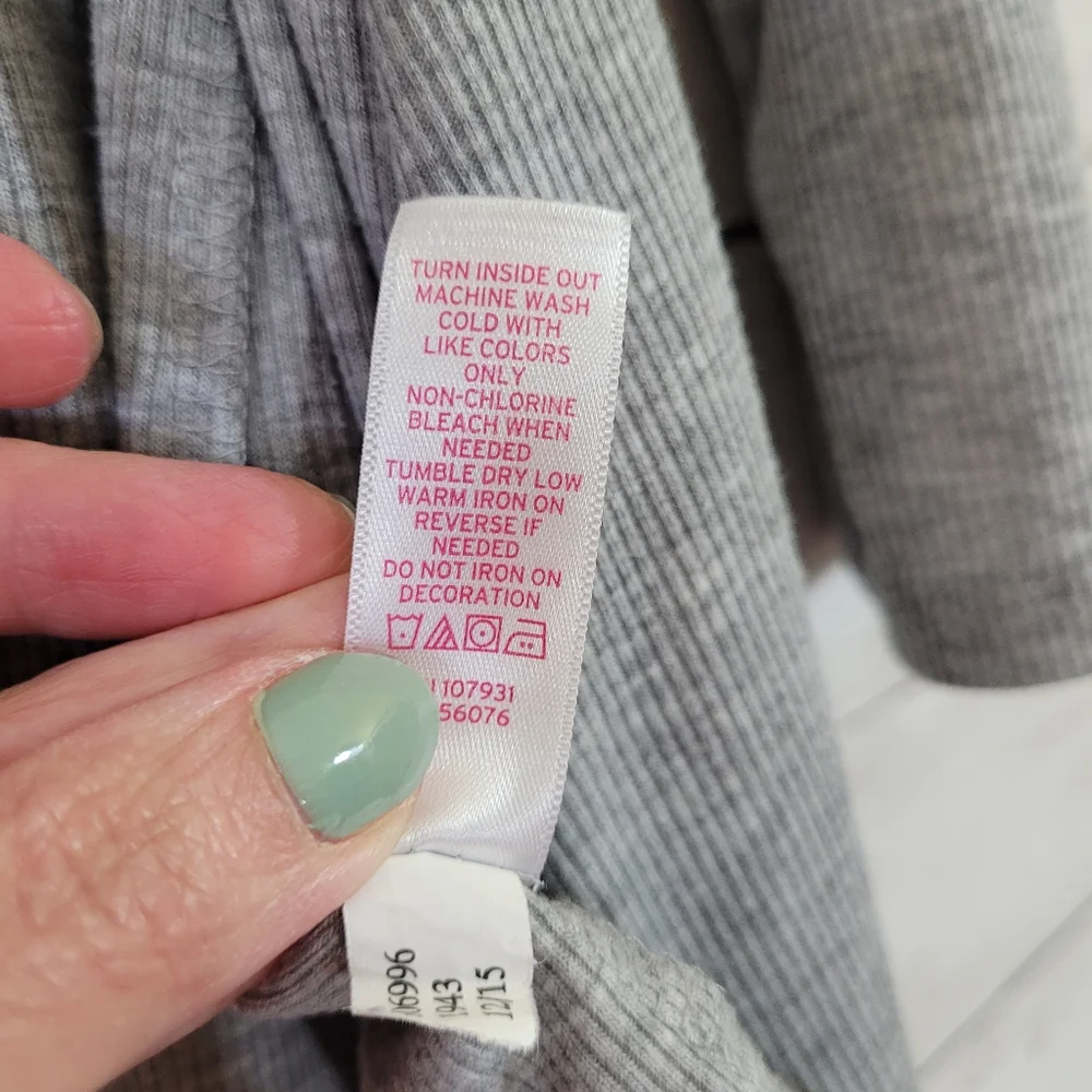 Justice Gray Waterfall Cardigan‎ Roll Tab Sleeve Very Lightweight Size 7